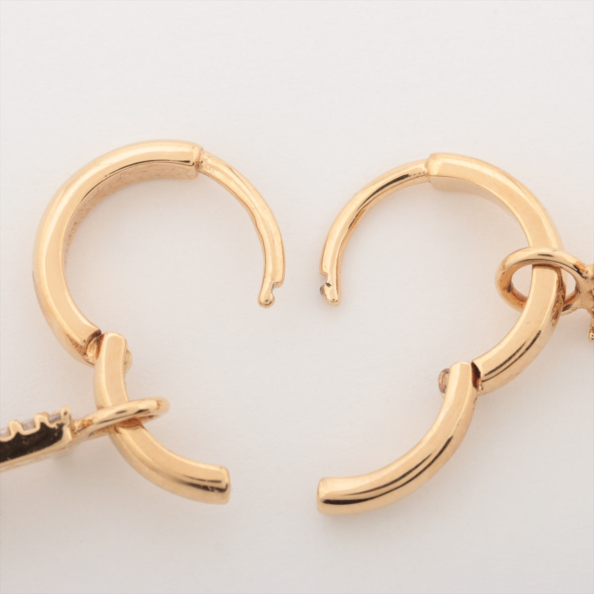 Fendi Logo Piercing jewelry (for both ears) GP×inestone Gold