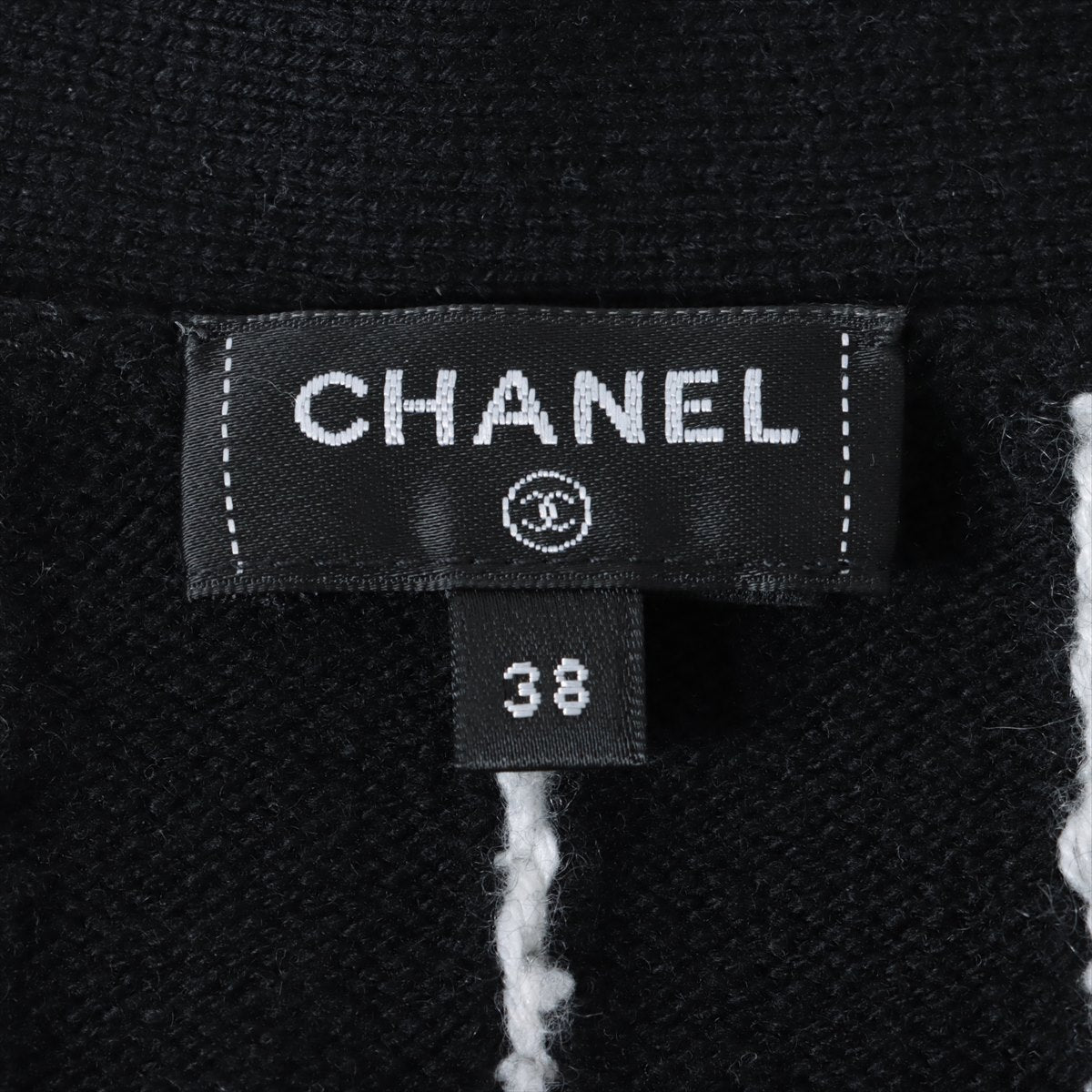 Chanel Coco Button P74 Cashmere Cardigan 38 Ladies' Black