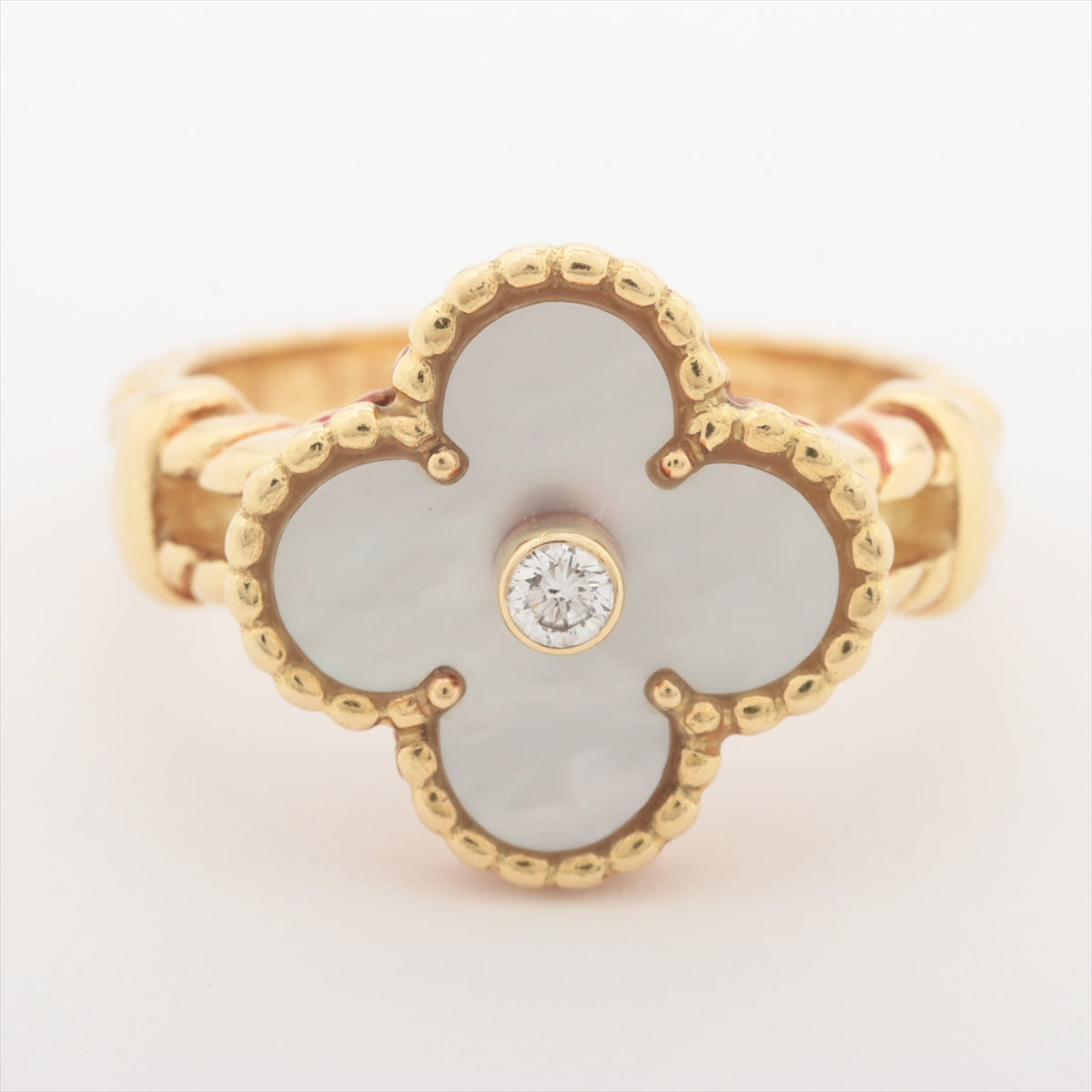 Van Cleef & Arpels Vintage Alhambra shells diamond rings 750(YG) 8.2g