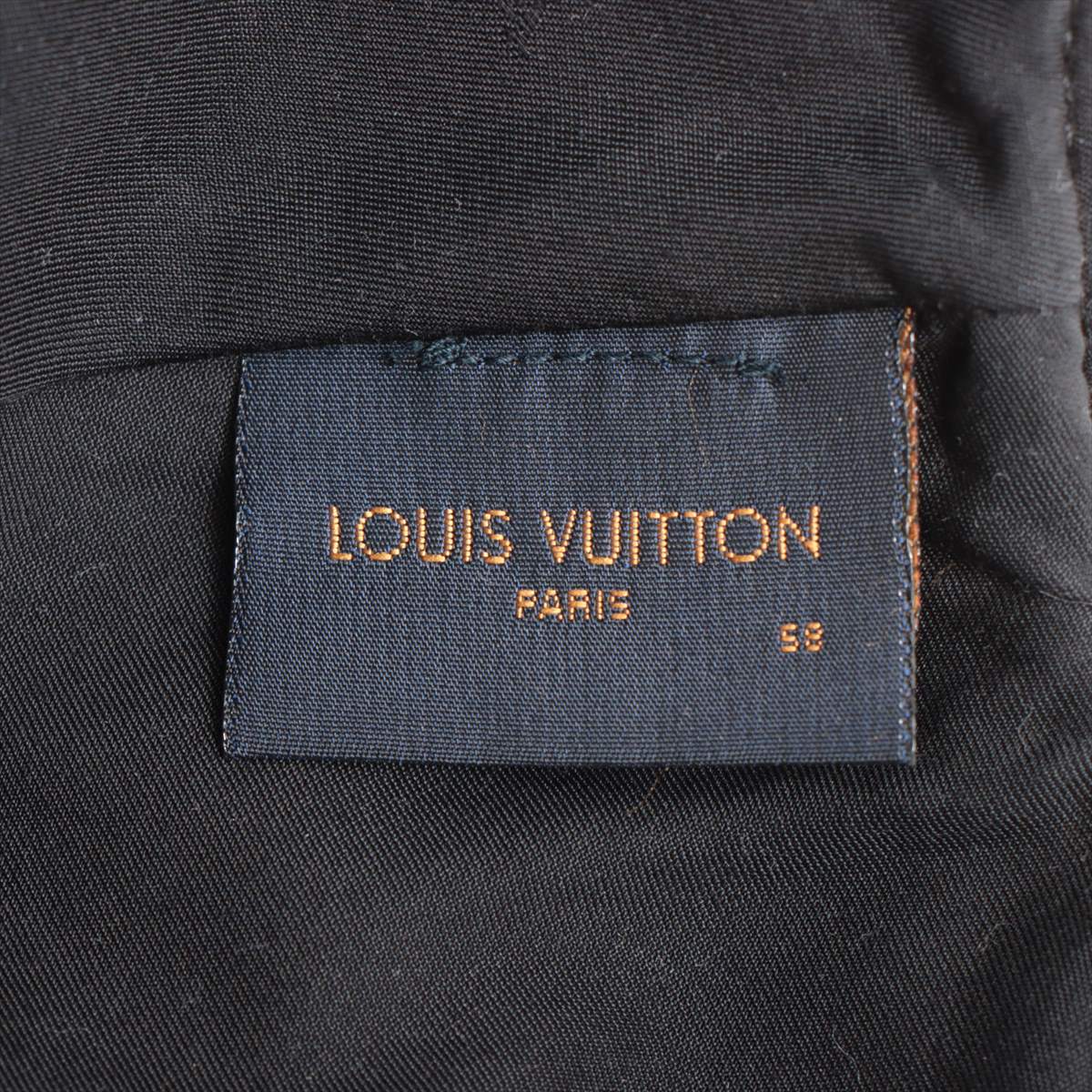 Louis Vuitton MP2605 Newsboy cap 1.1 Monogram AL0199 Cap 58 Leather Black Wears Stained