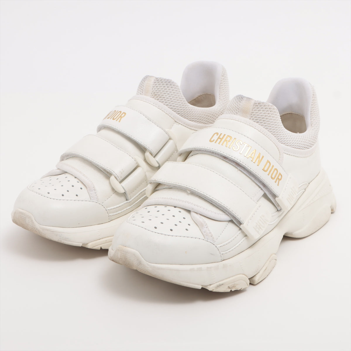 Christian Dior Leather Sneakers 36 1/2 Ladies' White D-WANDER