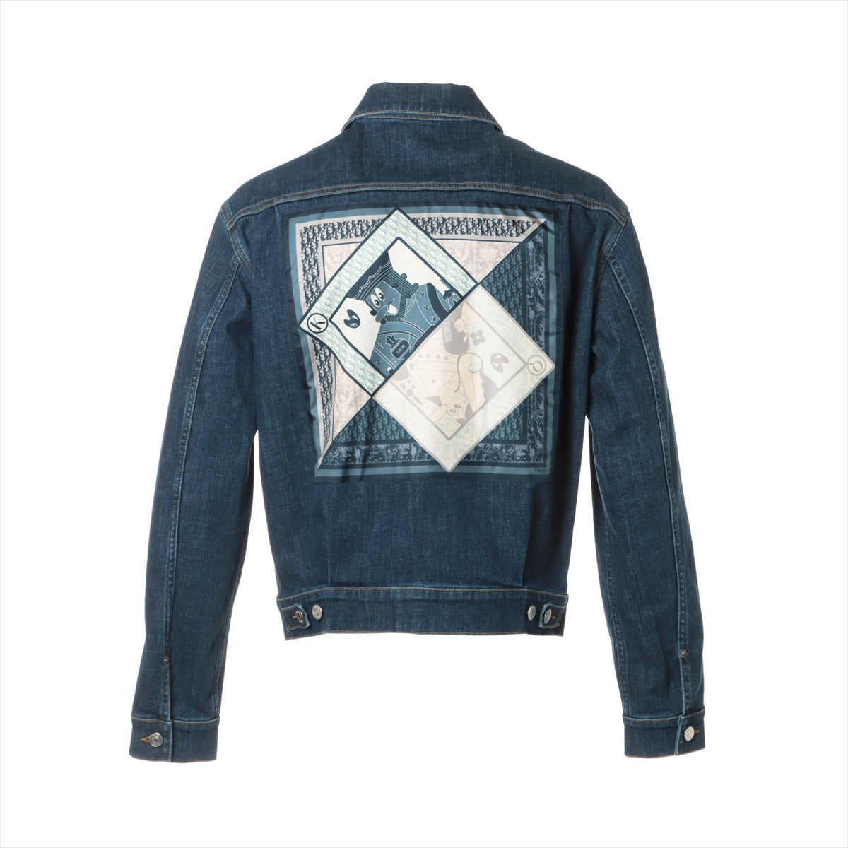 Dior x Kenny Scharf Cotton & polyester Denim jacket 46 Men's Blue  DI3D480F528X card game logo