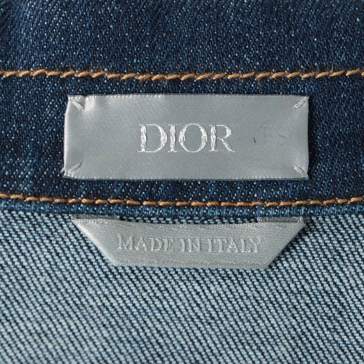 Dior x Kenny Scharf Cotton & polyester Denim jacket 46 Men's Blue  DI3D480F528X card game logo
