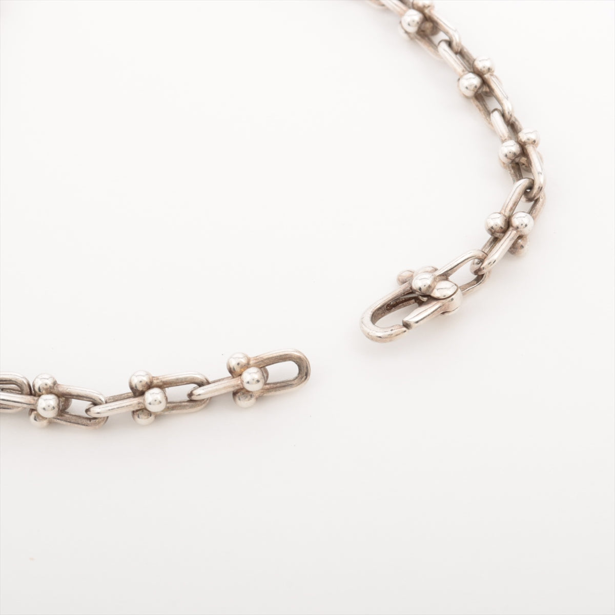 Tiffany Hardware Micro Link Bracelet 925 6.5g Silver Rubbing scratches Losing luster Stained