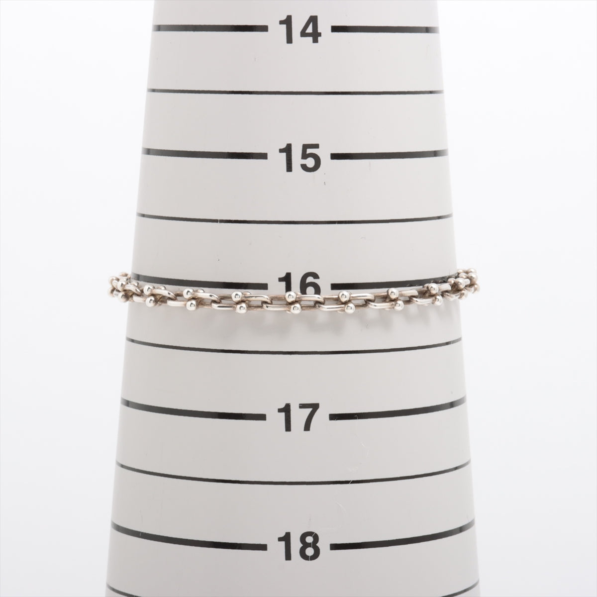 Tiffany Hardware Micro Link Bracelet 925 6.5g Silver Rubbing scratches Losing luster Stained