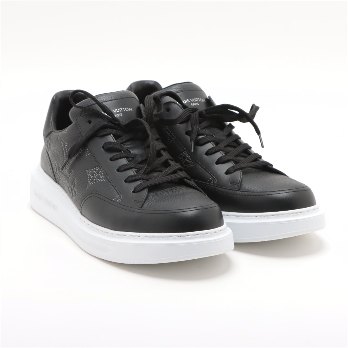 Louis Vuitton Beverly Hills Line 22 years Leather Sneakers 9 1/2 Men's Black DD0272 Monogram