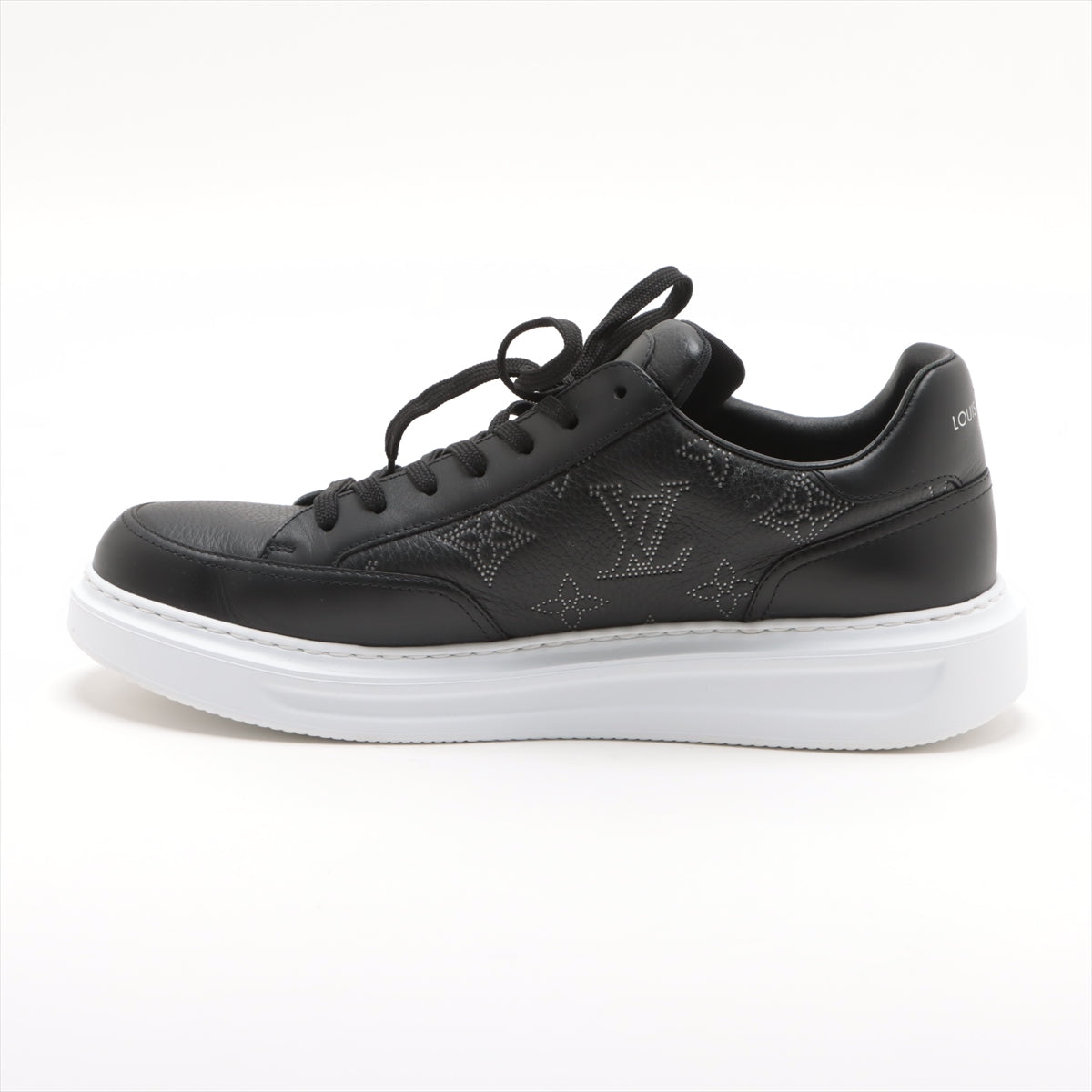 Louis Vuitton Beverly Hills Line 22 years Leather Sneakers 9 1/2 Men's Black DD0272 Monogram