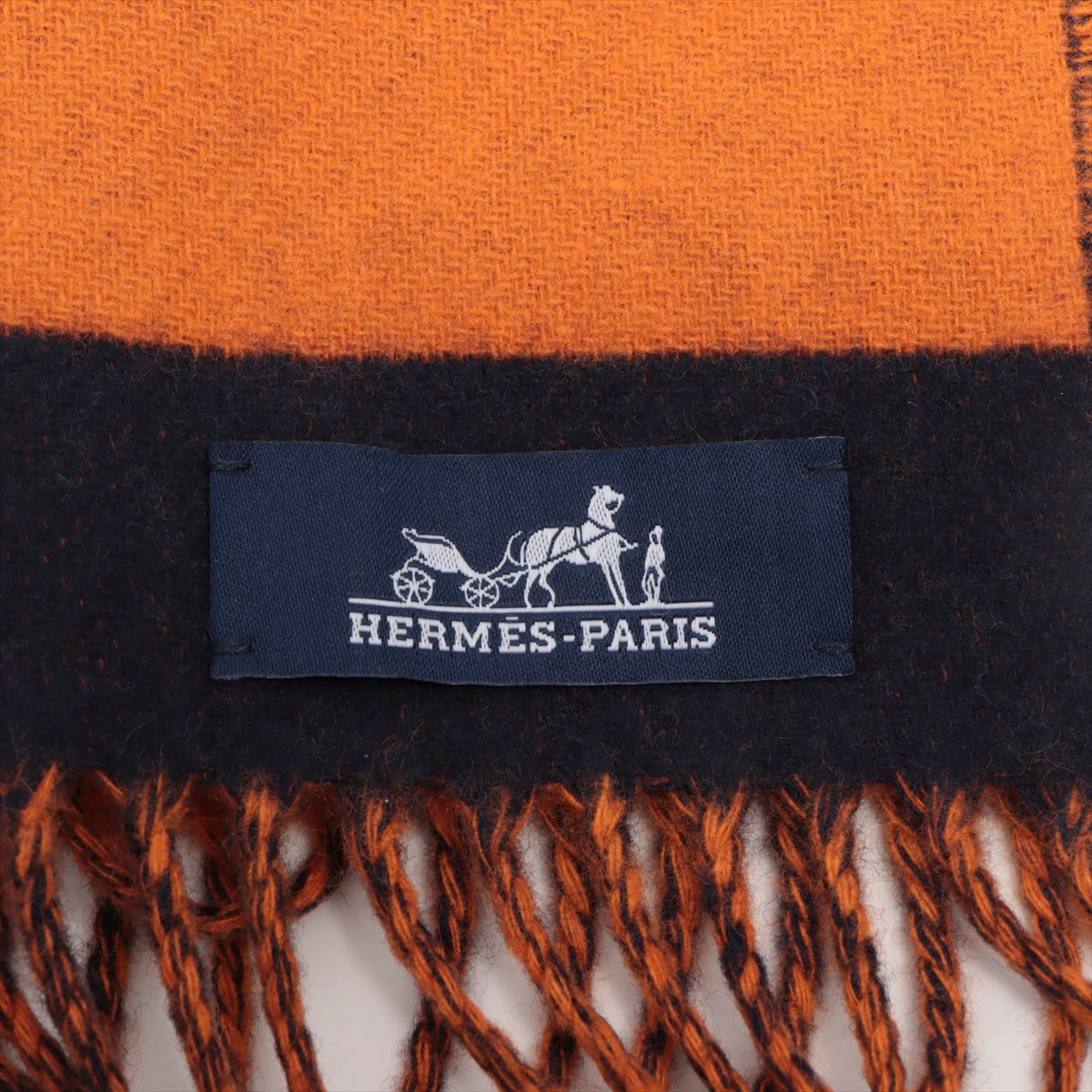 Hermès love story Scarf Cashmere Orange Cheval