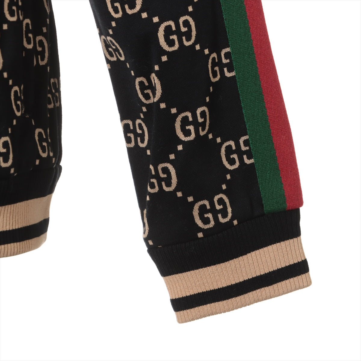 Gucci GG Cotton track jacket XL Men's black x beige  695955 Sweatsuit