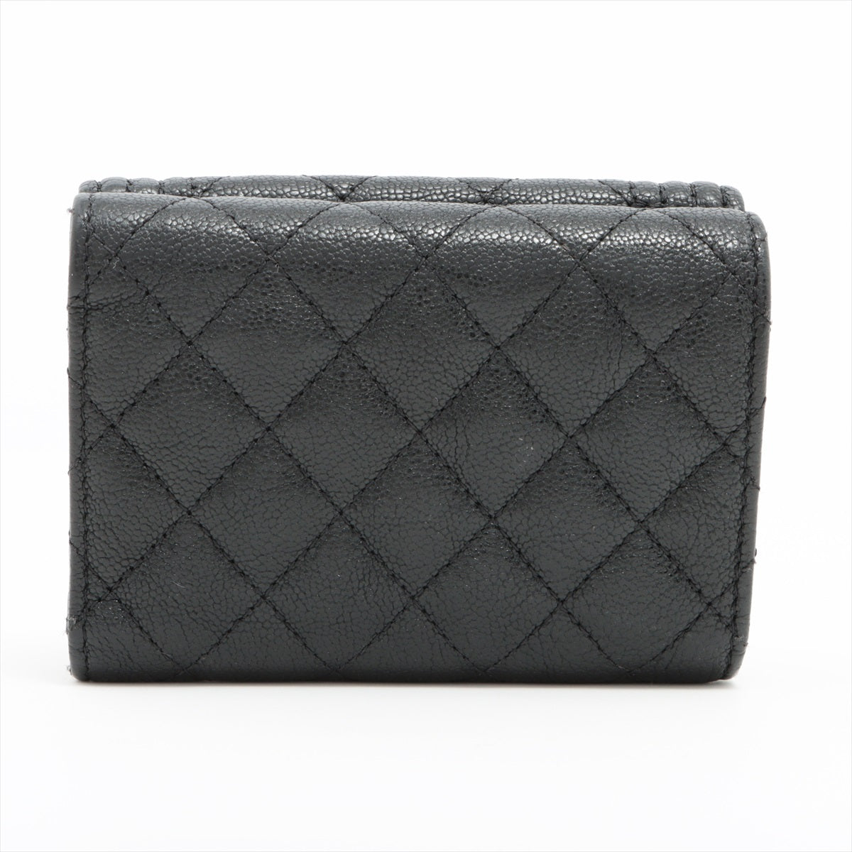 Chanel Boy Chanel Caviarskin Wallet Black Silver Metal fittings 29th