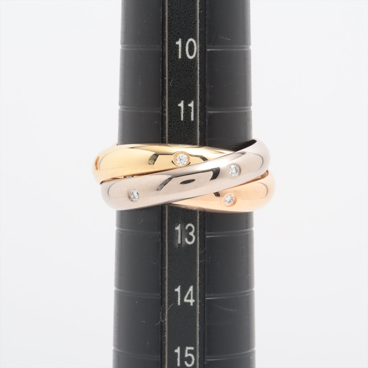 Cartier Trinity 15P diamond rings 750(YG×PG×WG) 10.6g 52