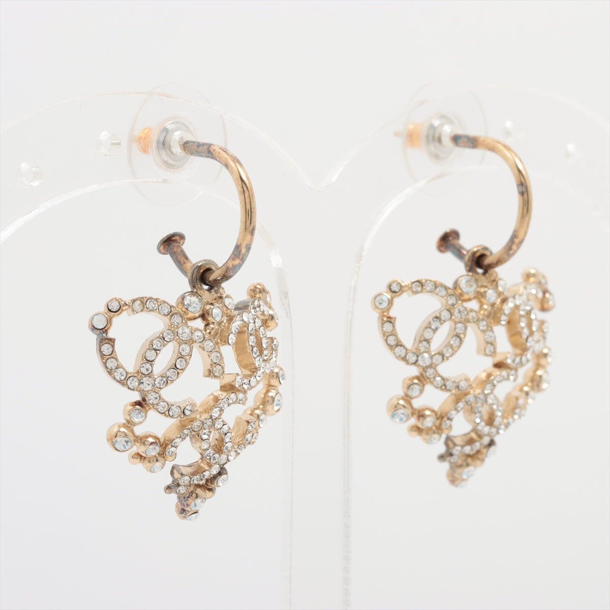 Chanel Triple Coco Piercing jewelry (for both ears) GP×inestone Gold