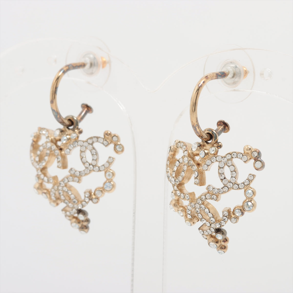 Chanel Triple Coco Piercing jewelry (for both ears) GP×inestone Gold