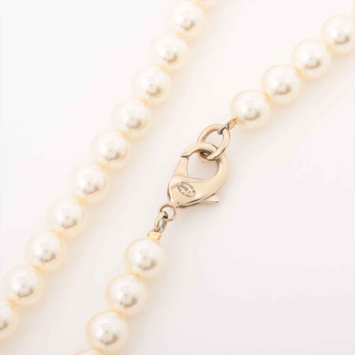 Chanel Coco Mark B15B Pearl Necklace GP x Imitation pearl Gold