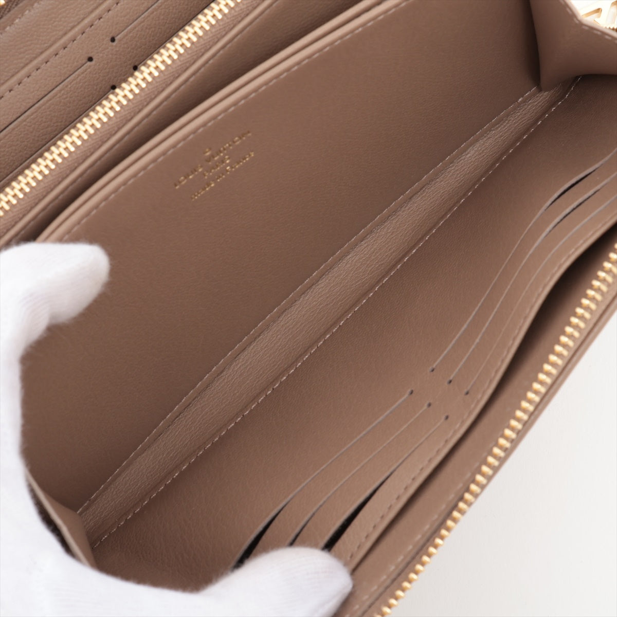 Louis Vuitton Monogram Emboss Zippy Wallet M81511 Toupe grey Round-Zip-Wallet