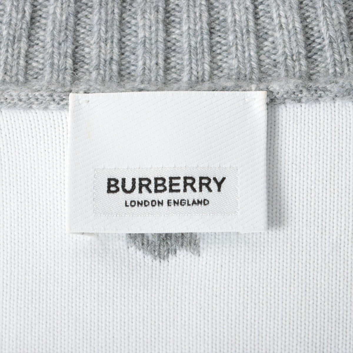 Burberry TB logo Tissi period Wool & polyester Cardigan M Ladies' Grey  8028721