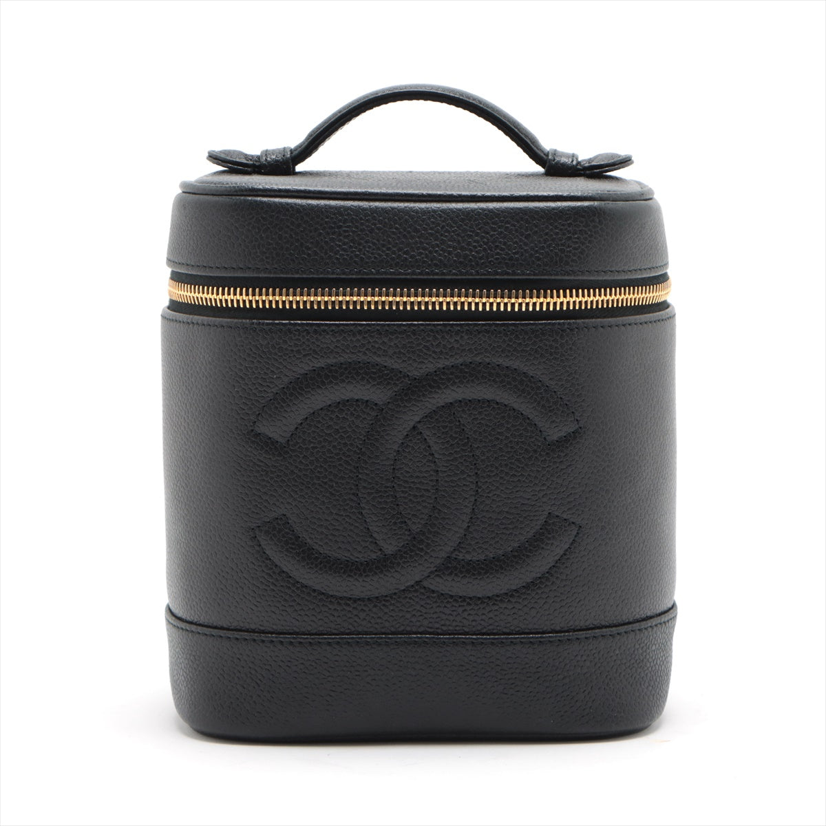Chanel Coco Mark Caviarskin Vanity bag Black Gold Metal fittings 4XXXXXX
