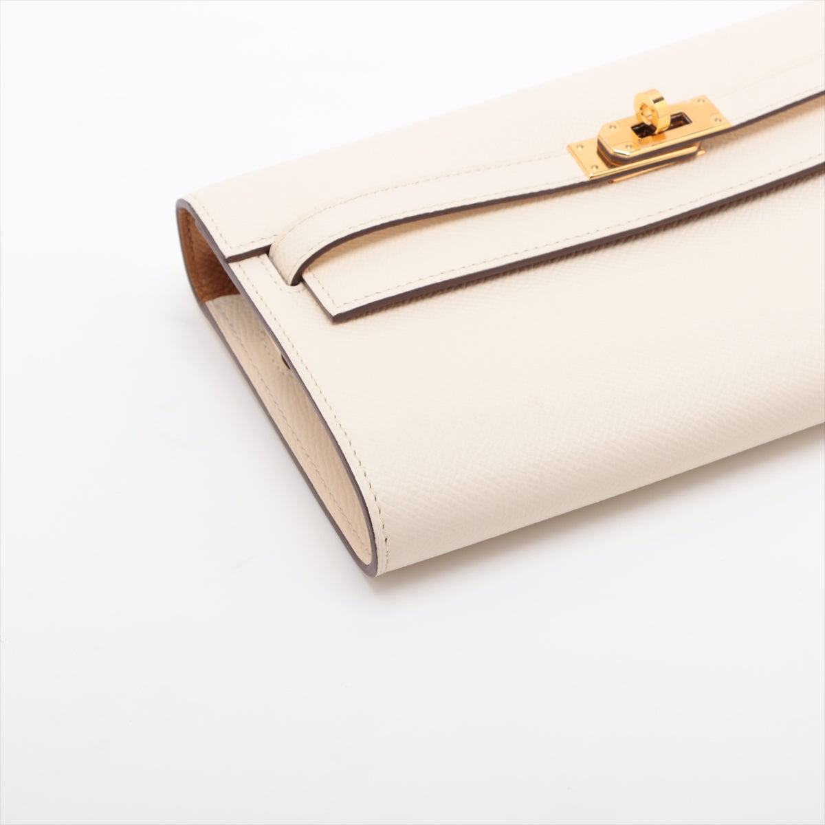 Hermès Kelly wallet to go Verso Veau Epsom Nata x Sesami Gold Metal fittings U: 2022