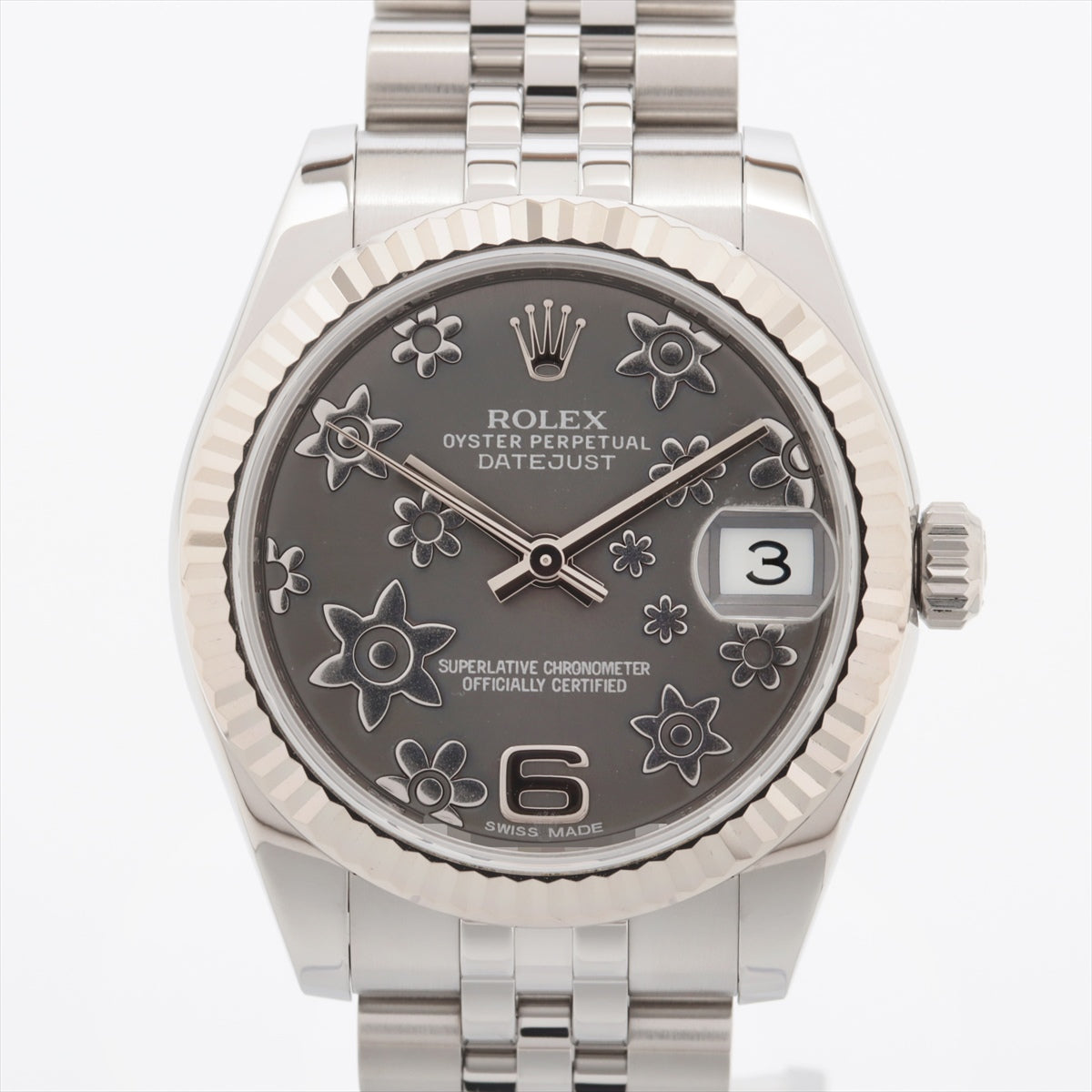 Rolex Datejust 178274 SS×WG AT Grey flower dial