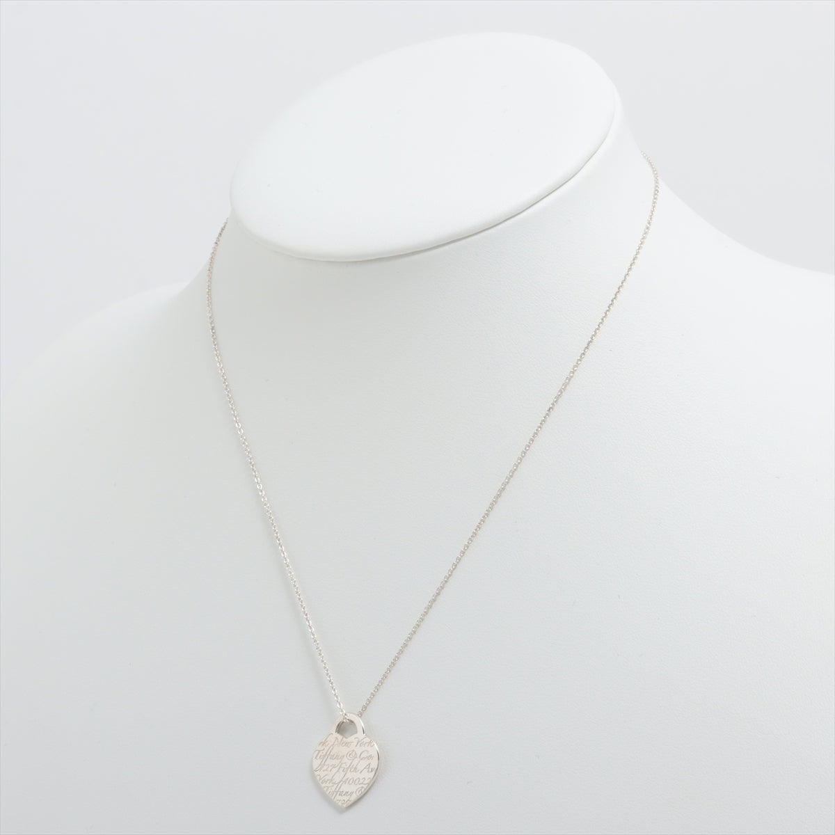 Tiffany Notes Heart Tag Necklace 925 3.5g Silver