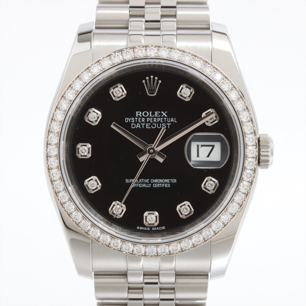 Rolex Datejust 116244G SS×WG AT Black-Face Rubbing the crown
