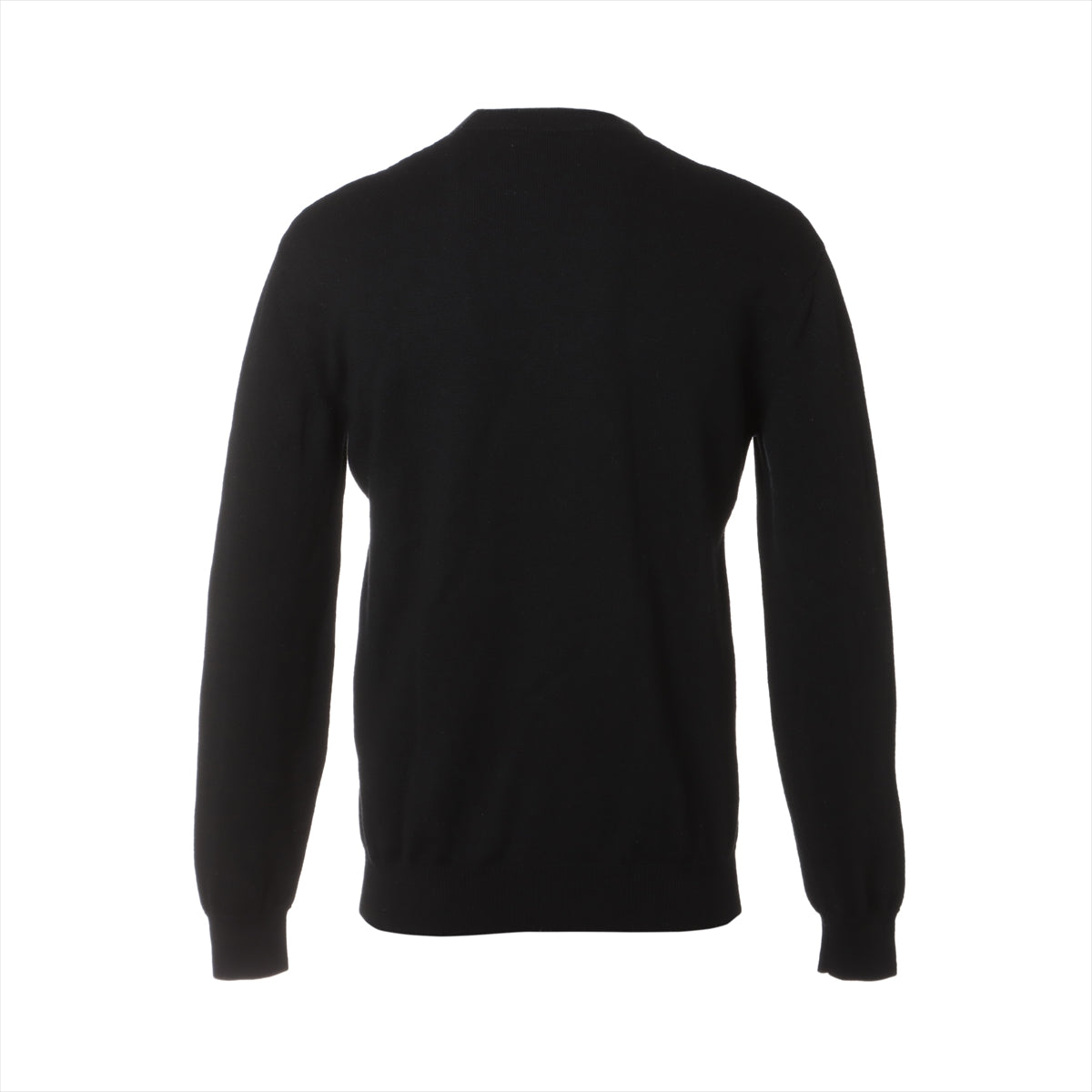 VERSACE Medusa Wool Knit 46 Men's Black × White  Logo crew-neck sweater 1002719
