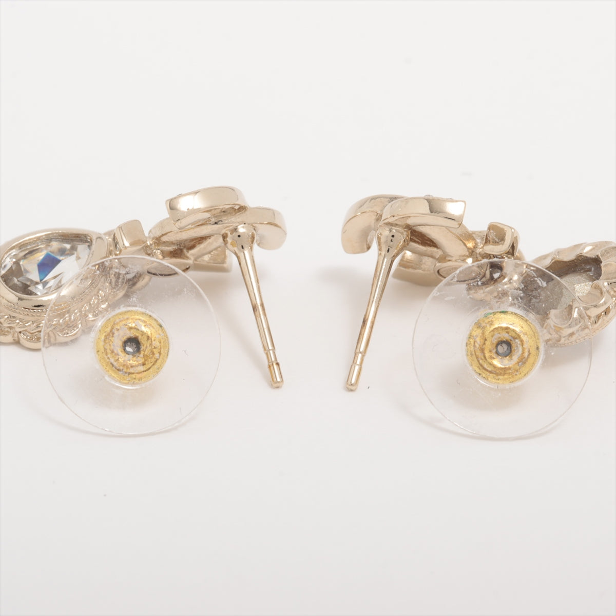 Chanel Coco Mark C22K Piercing jewelry (for both ears) GP×inestone Gold