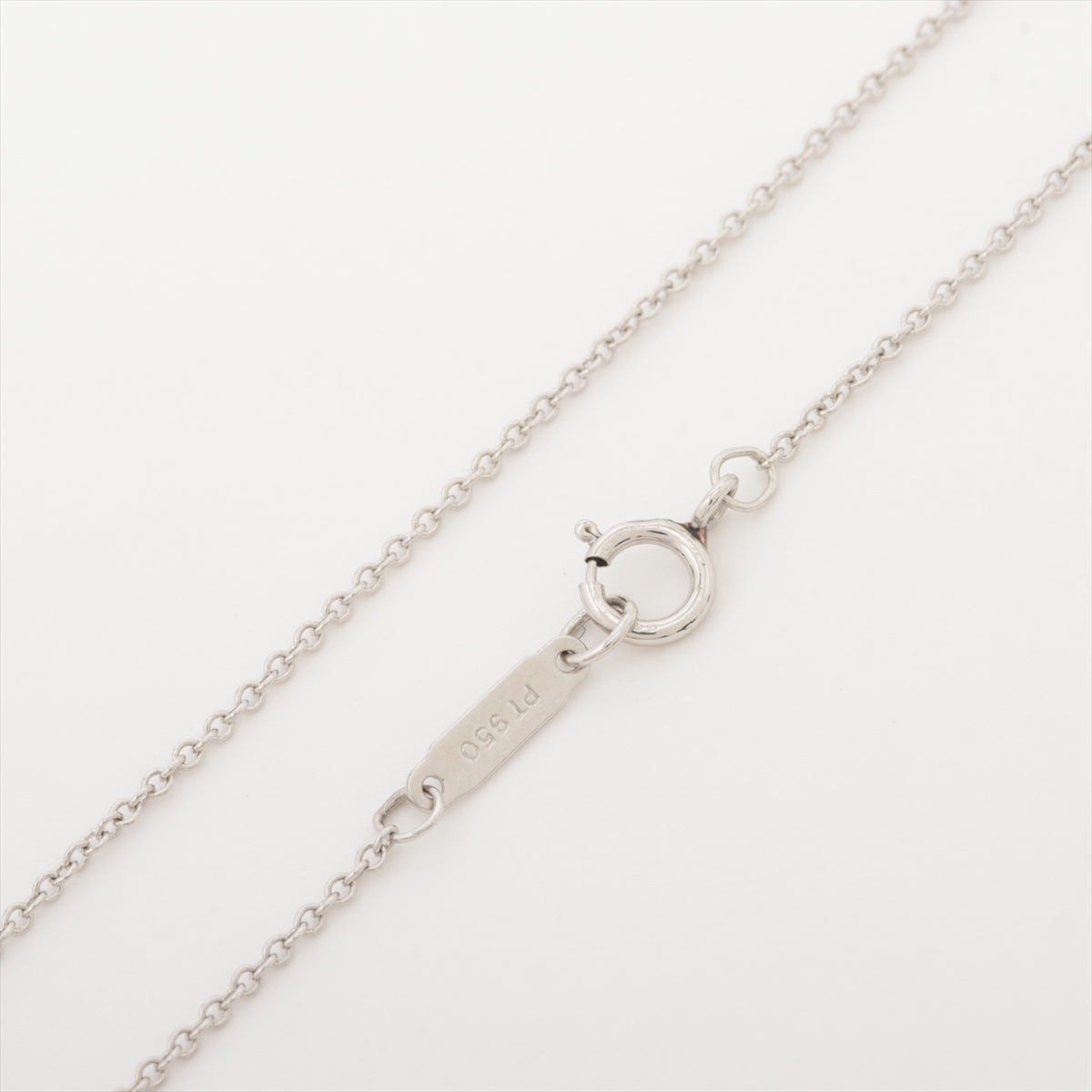 Tiffany open square diamond Necklace Pt950 4.0g