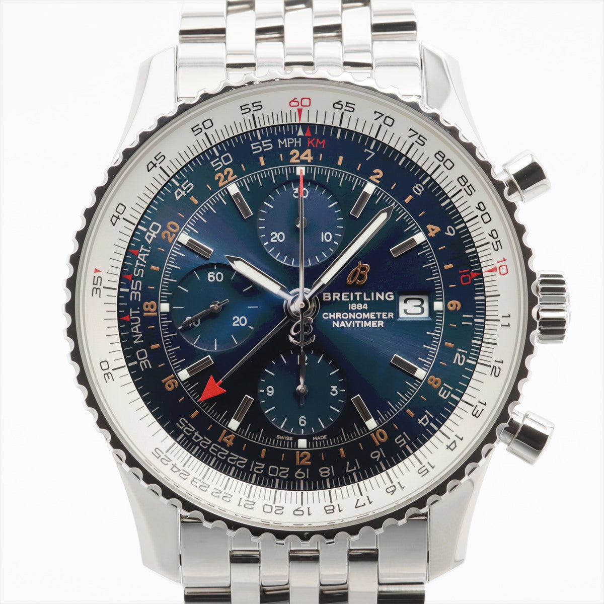 Breitling Navitimer GMT A24322121C2A1 SS AT Blue-Face Extra Link 2