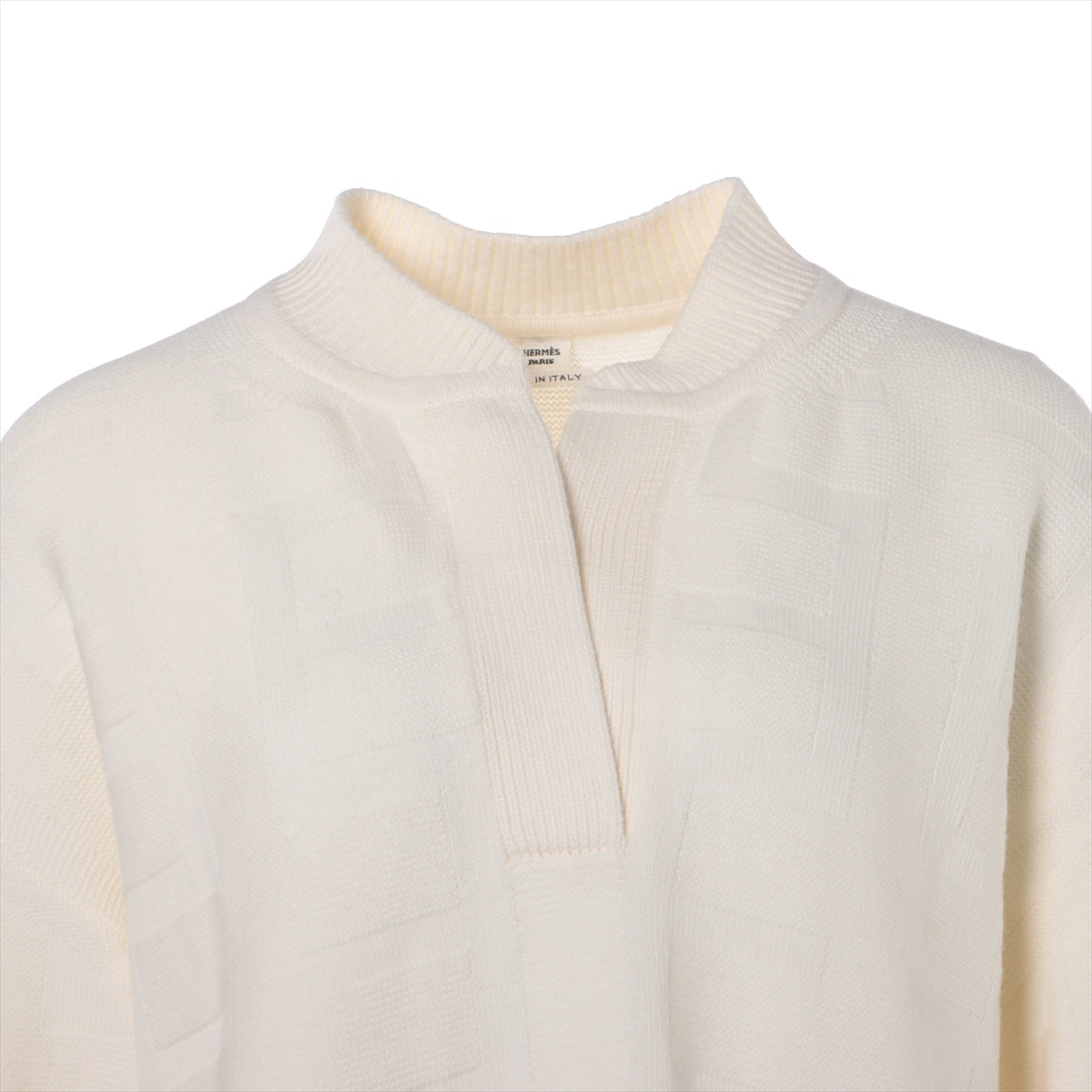 Hermès 22AW Wool Knit 34 Ladies' White  27-7703 H Logo
