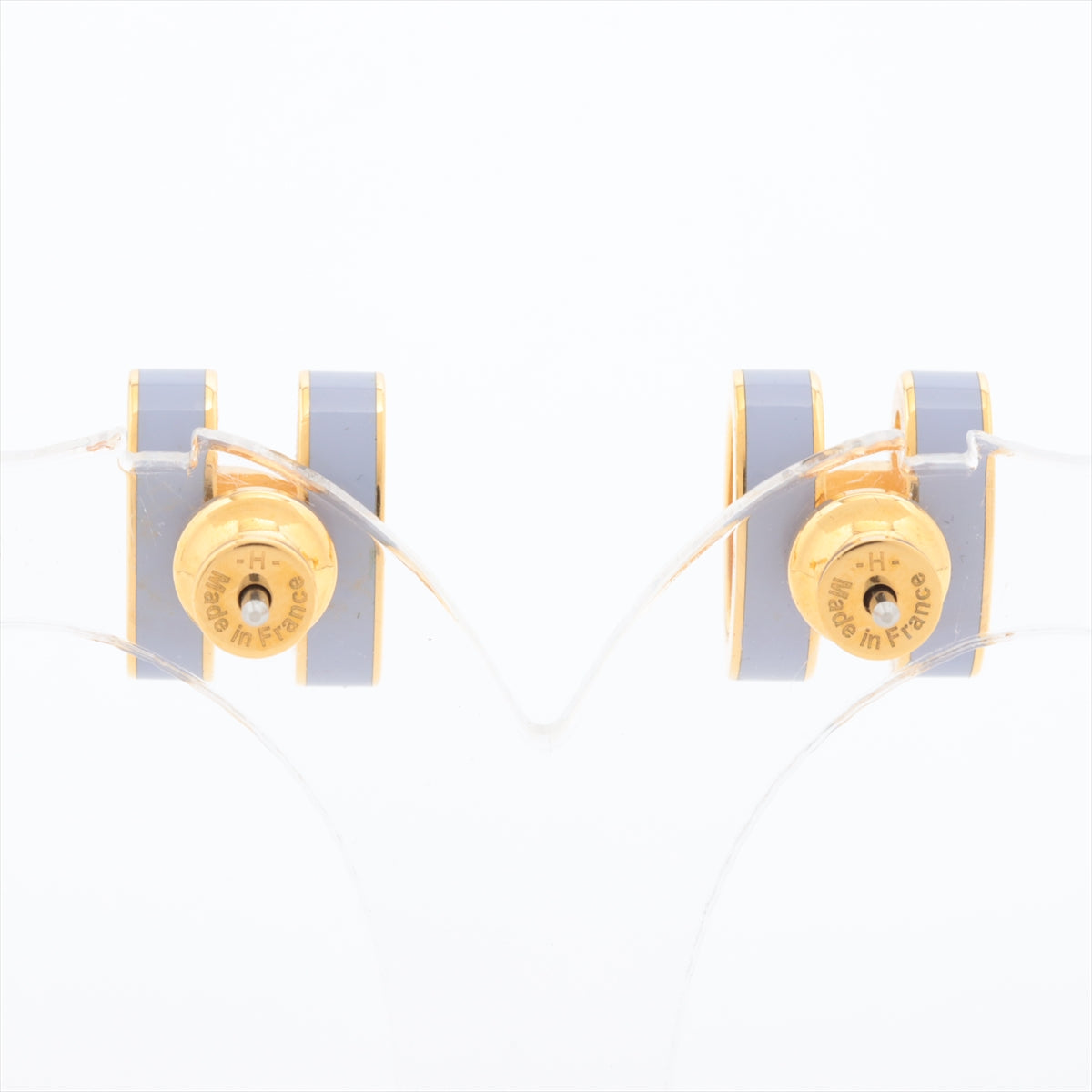 Hermès Mini Pop Ash H Piercing jewelry (for both ears) GP Purple x gold