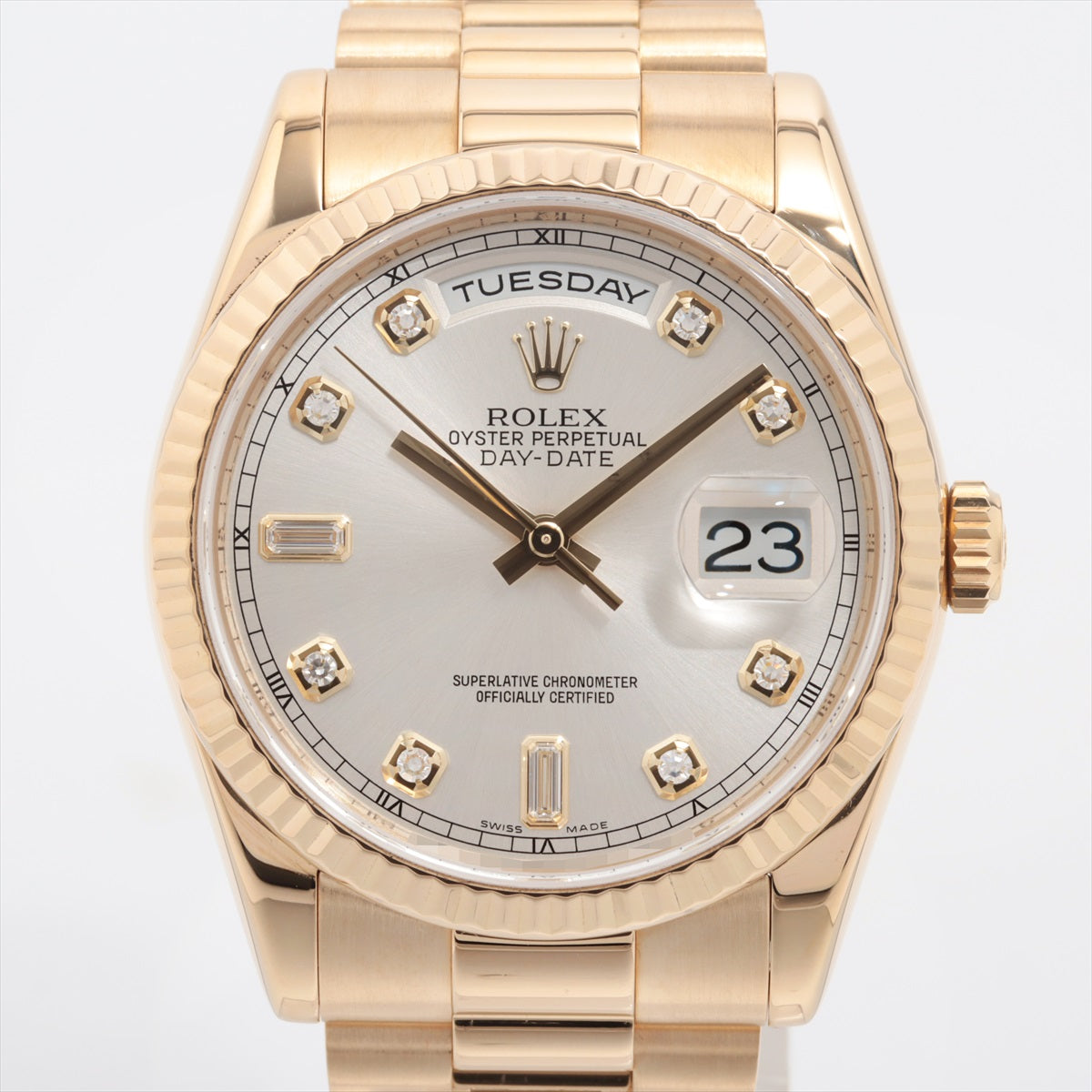 Rolex Day Date 118238A YG AT Silver-Face Extra Link 2