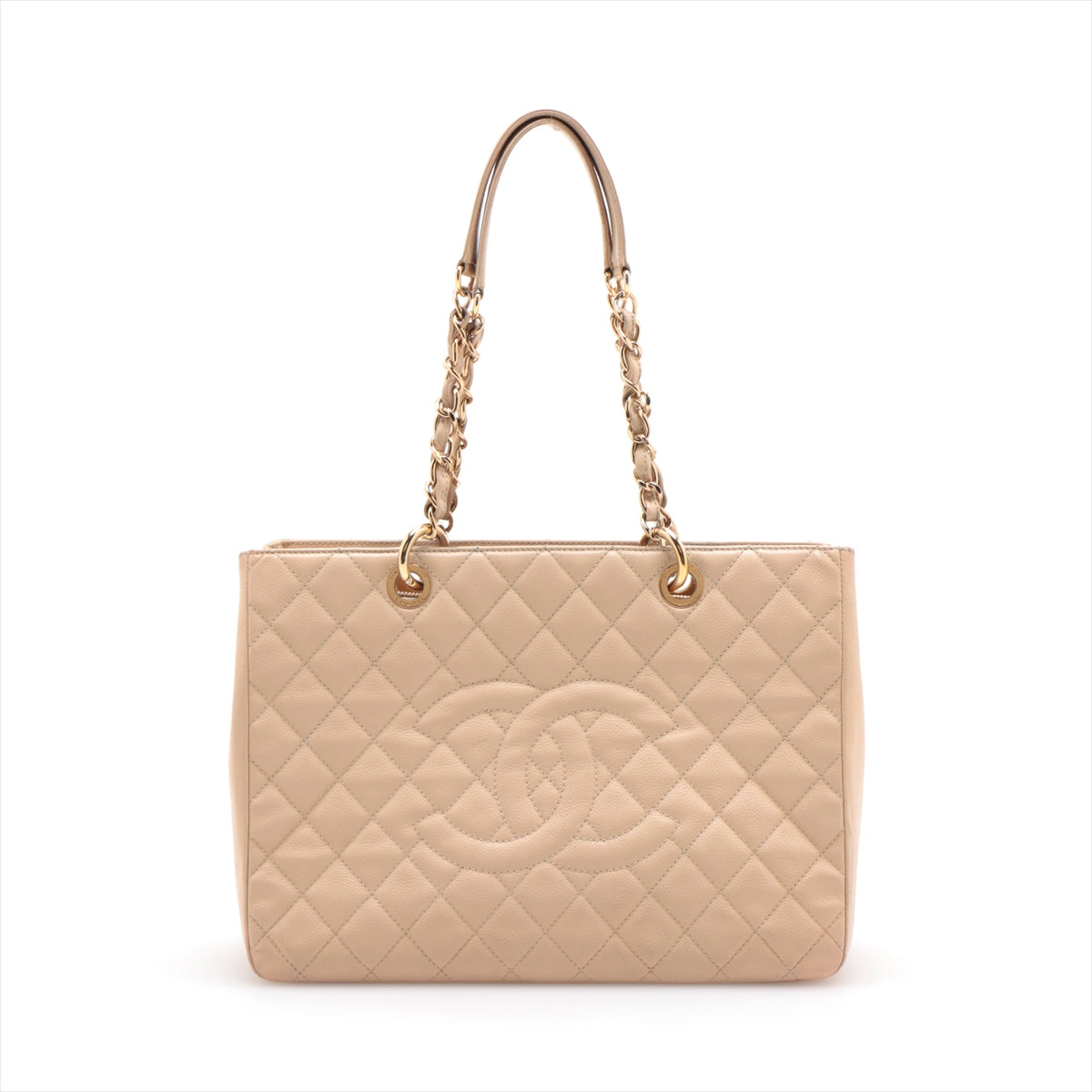 Chanel GST Caviarskin Chain tote bag Beige Gold Metal fittings 13786592