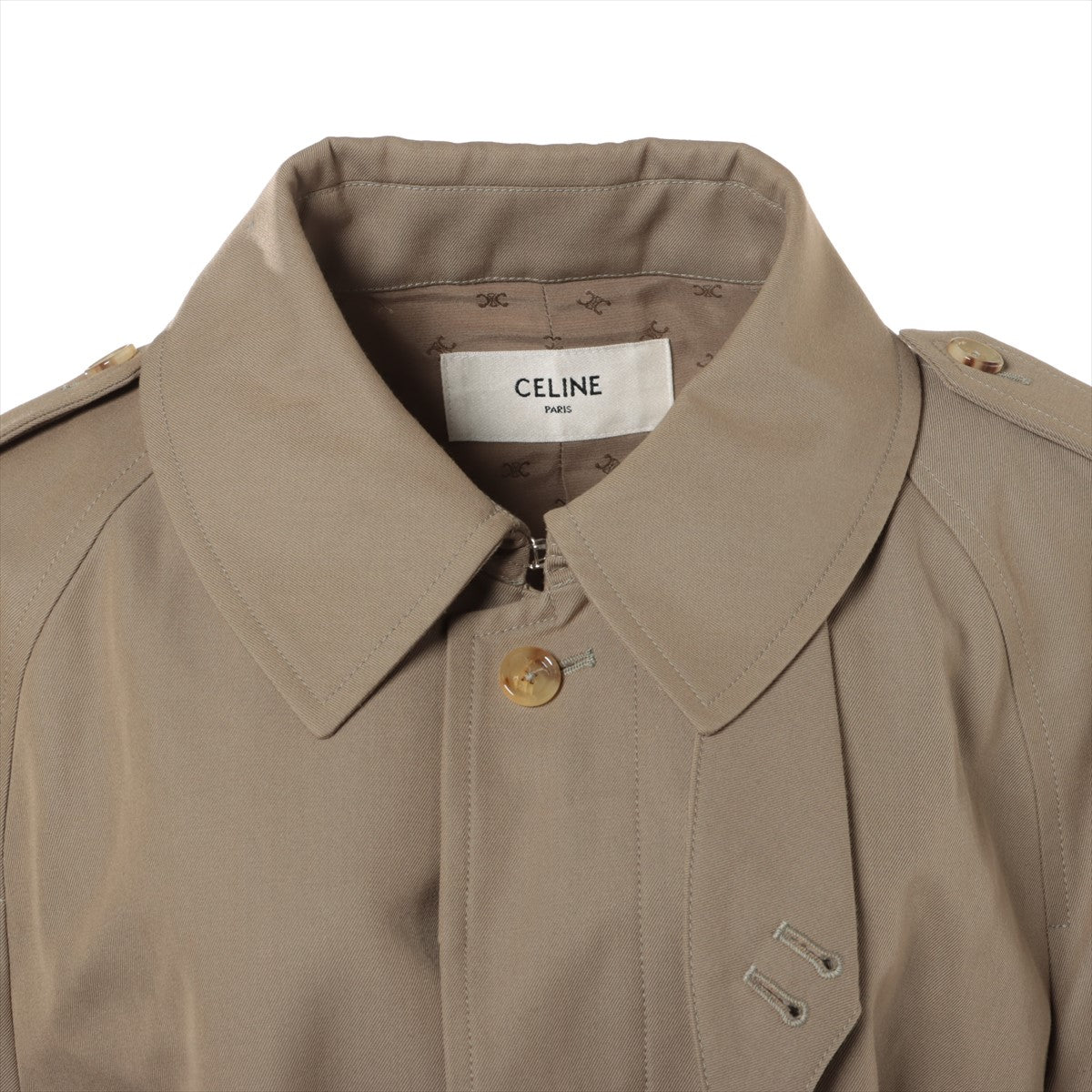 CELINE Eddie period Cotton & wool Trench coat 42 Ladies' Beige  2M332984C Oversized belted