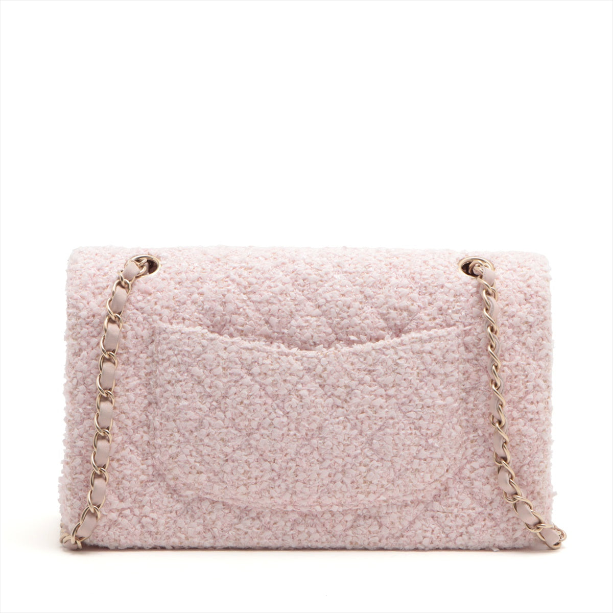 Chanel Matelasse Tweed Double flap Double chain bag Pink Gold Metal fittings 8XXXXXX