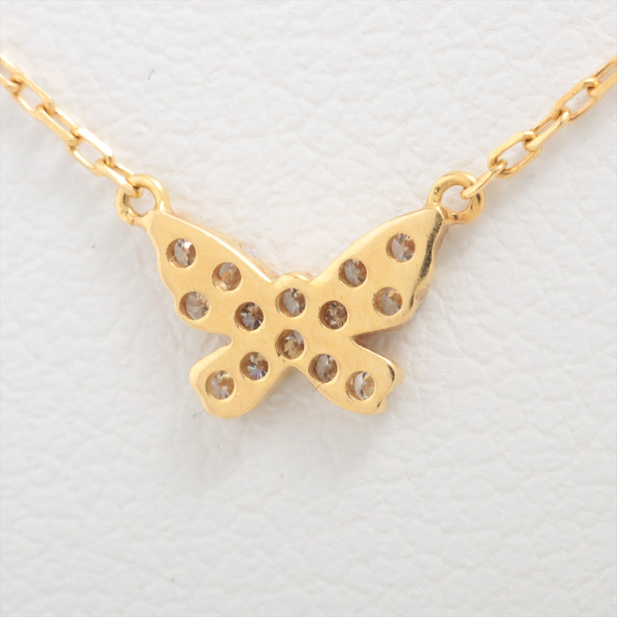 AHKAH Butterfly Pavé diamond Necklace K18(YG) 1.3g 0.06