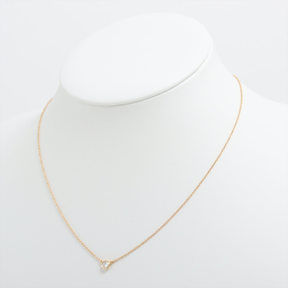 Tiffany By the Yard 1P diamond Necklace 750(YG) 1.8g 0.18 G VVS2 EX NONE