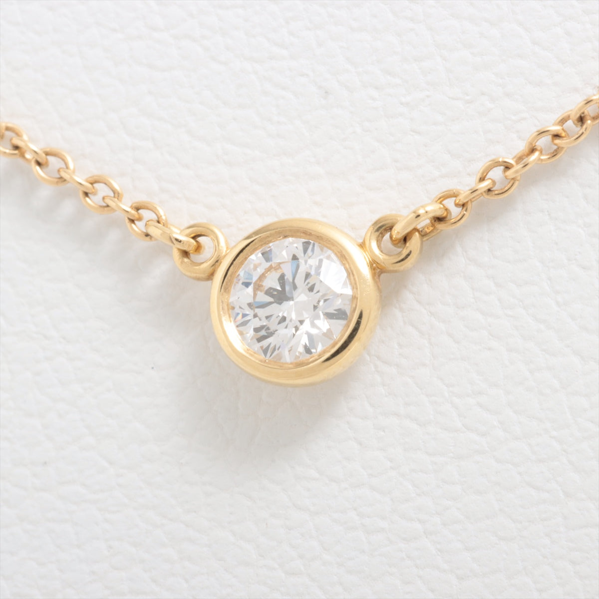 Tiffany By the Yard 1P diamond Necklace 750(YG) 1.8g 0.18 G VVS2 EX NONE