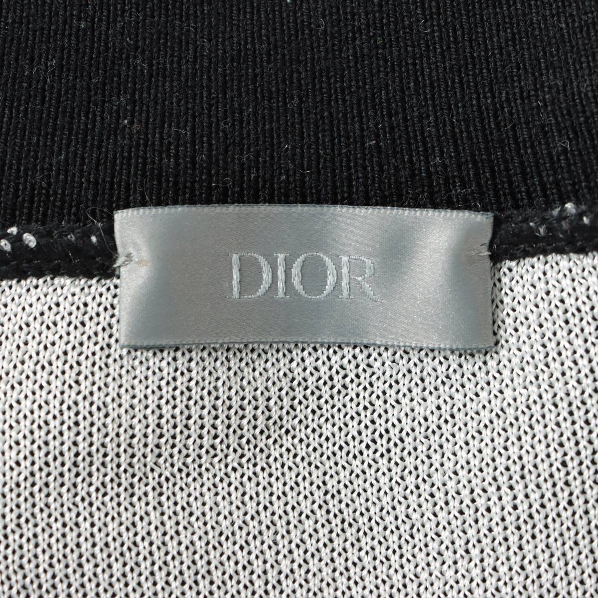 Dior x Hajime Sorayama 19AW wool x rayon Turtleneck Knit S Men's Black × White  933M620AT969 Technical Wool Turtleneck Sweater