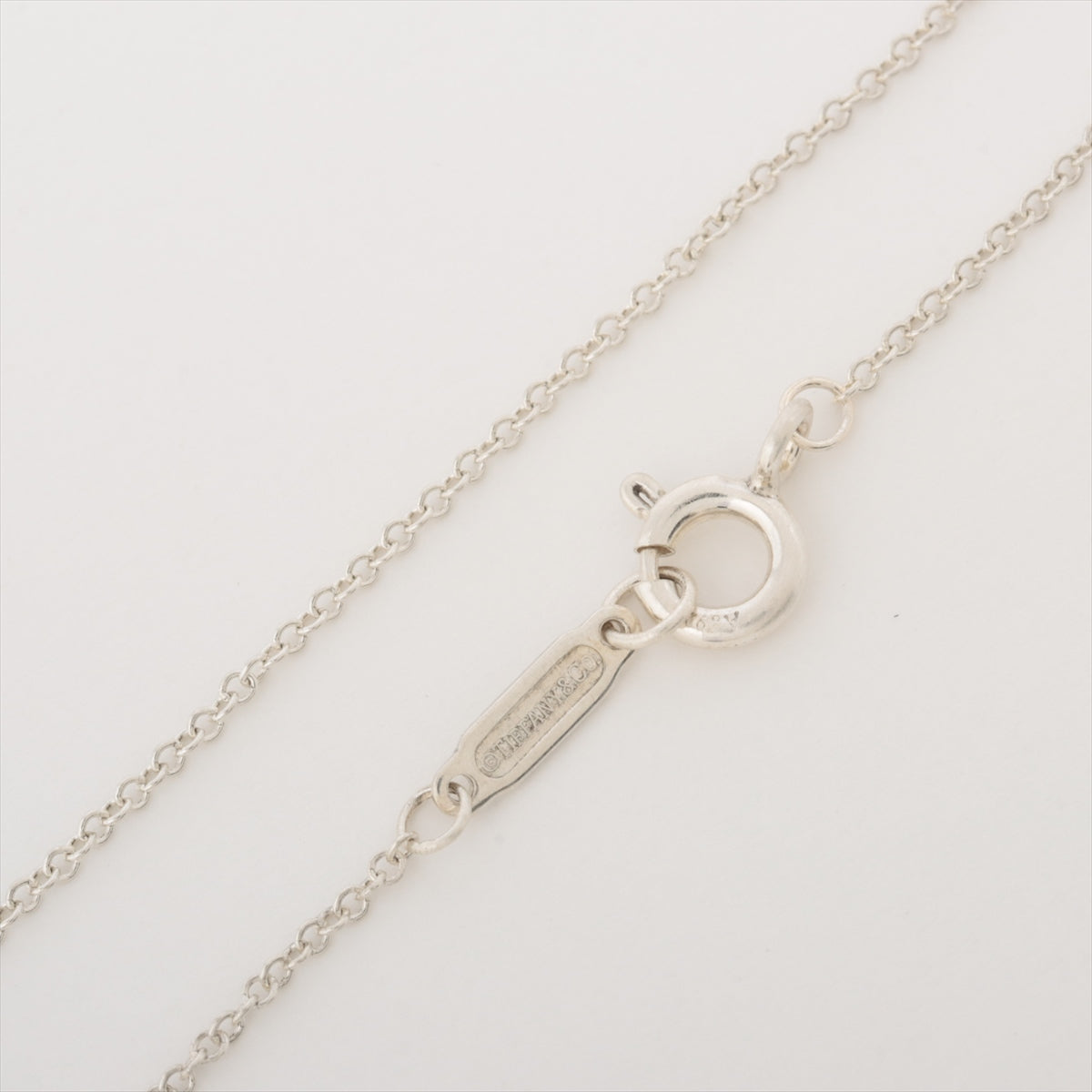 Tiffany Return To Tiffany Mini Double Heart Tag Necklace 925 2.6g Silver