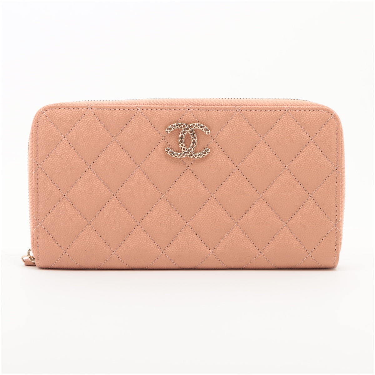 Chanel Matelasse Caviarskin Round-Zip-Wallet Pink random
