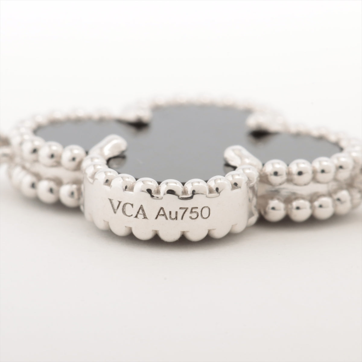 Van Cleef & Arpels Vintage Alhambra 5P diamond Onyx Bracelet 750(WG) 12.4g VCARP2R900