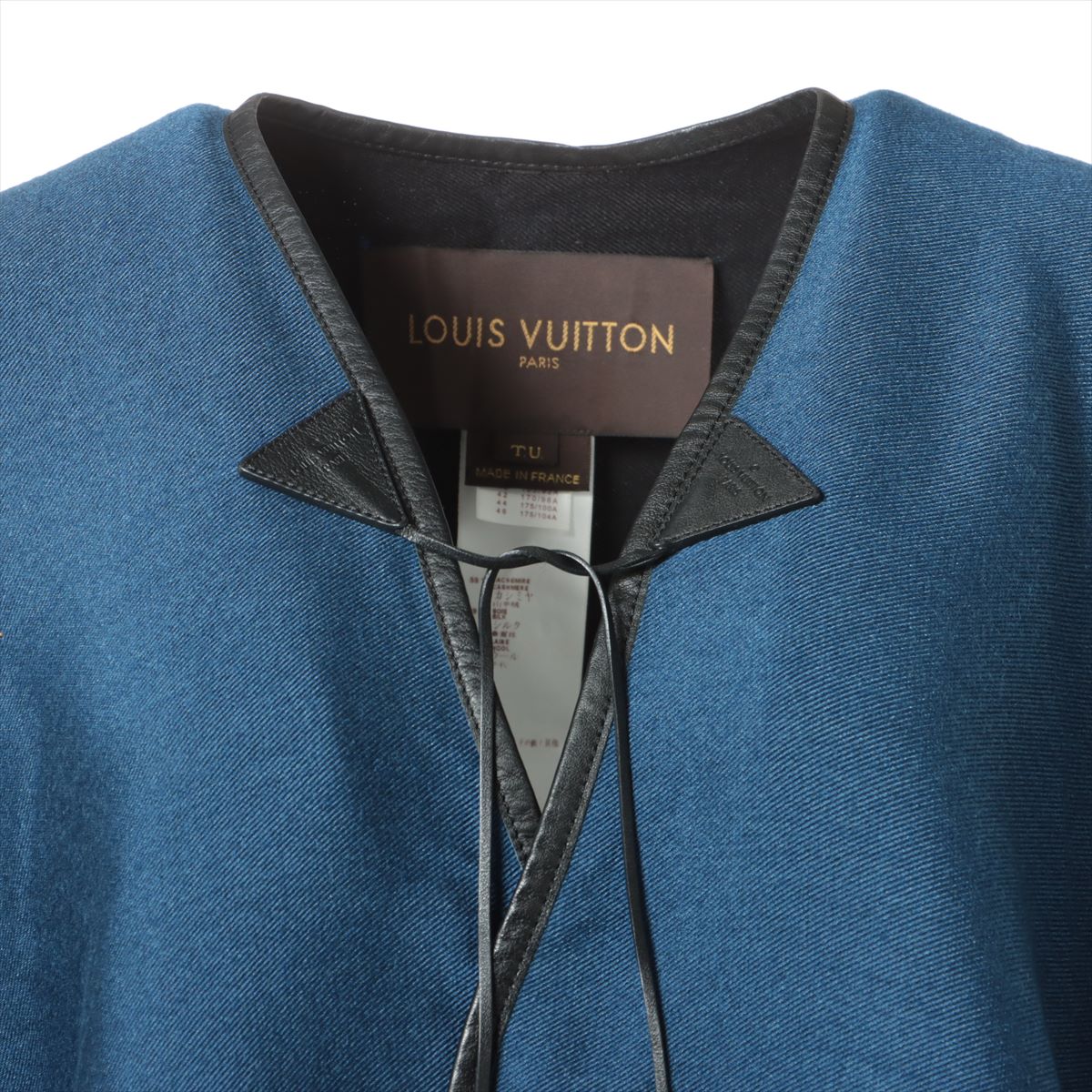 Louis Vuitton 14SS Cashmere & silk Poncho T.U. Ladies' Blue x black  RW141W
