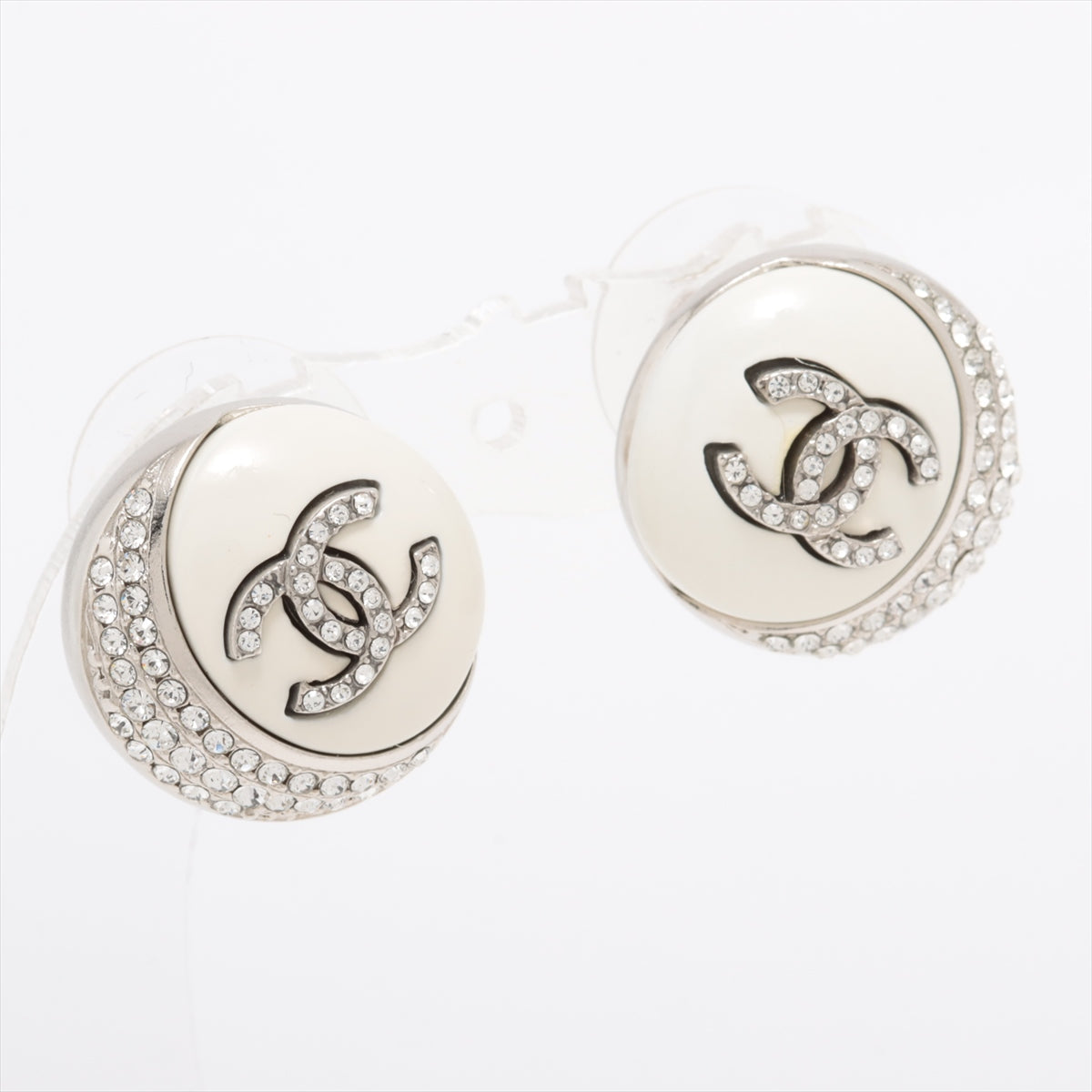 Chanel Coco Mark C22C Piercing jewelry (for both ears) GP×inestone Silver
