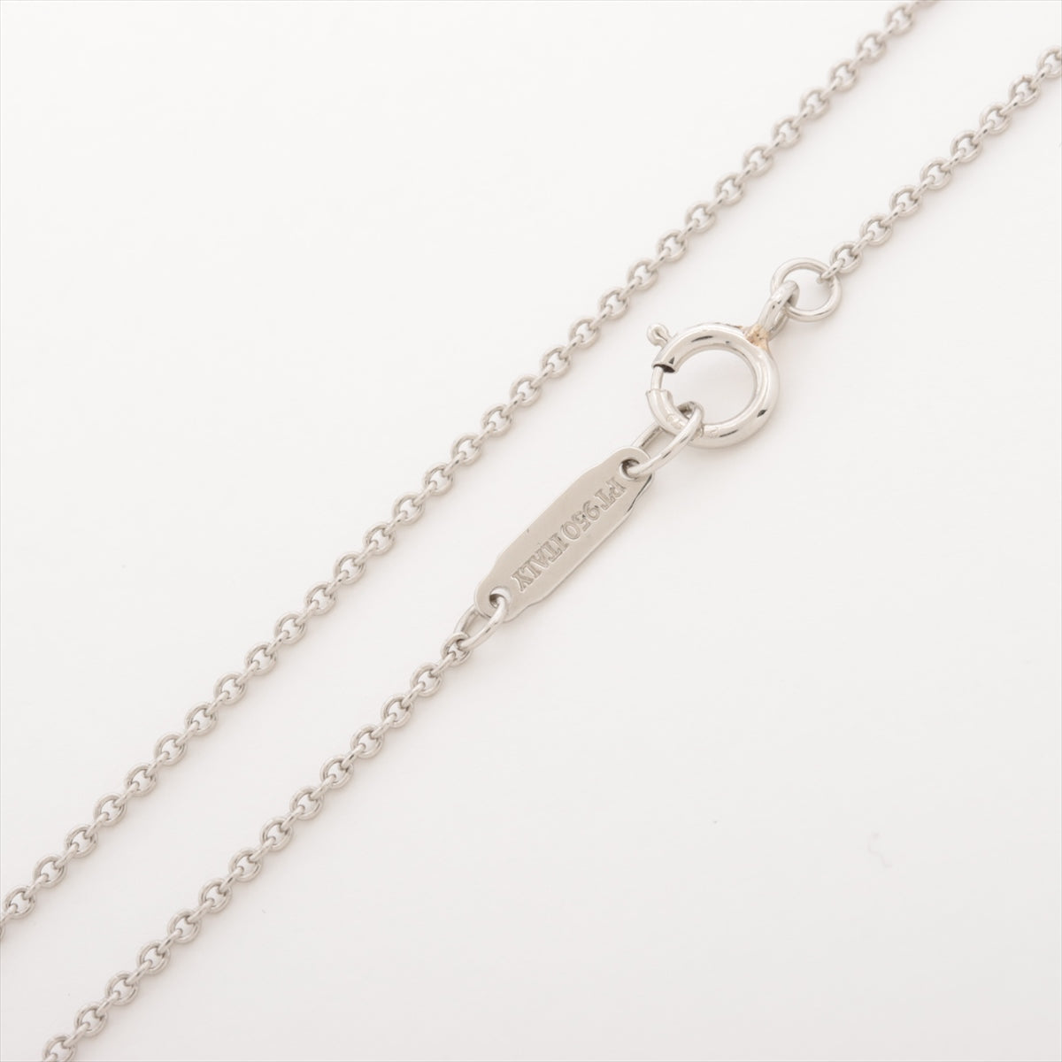 Tiffany Fleur-de-Lys stem diamond Necklace Pt950 2.7g