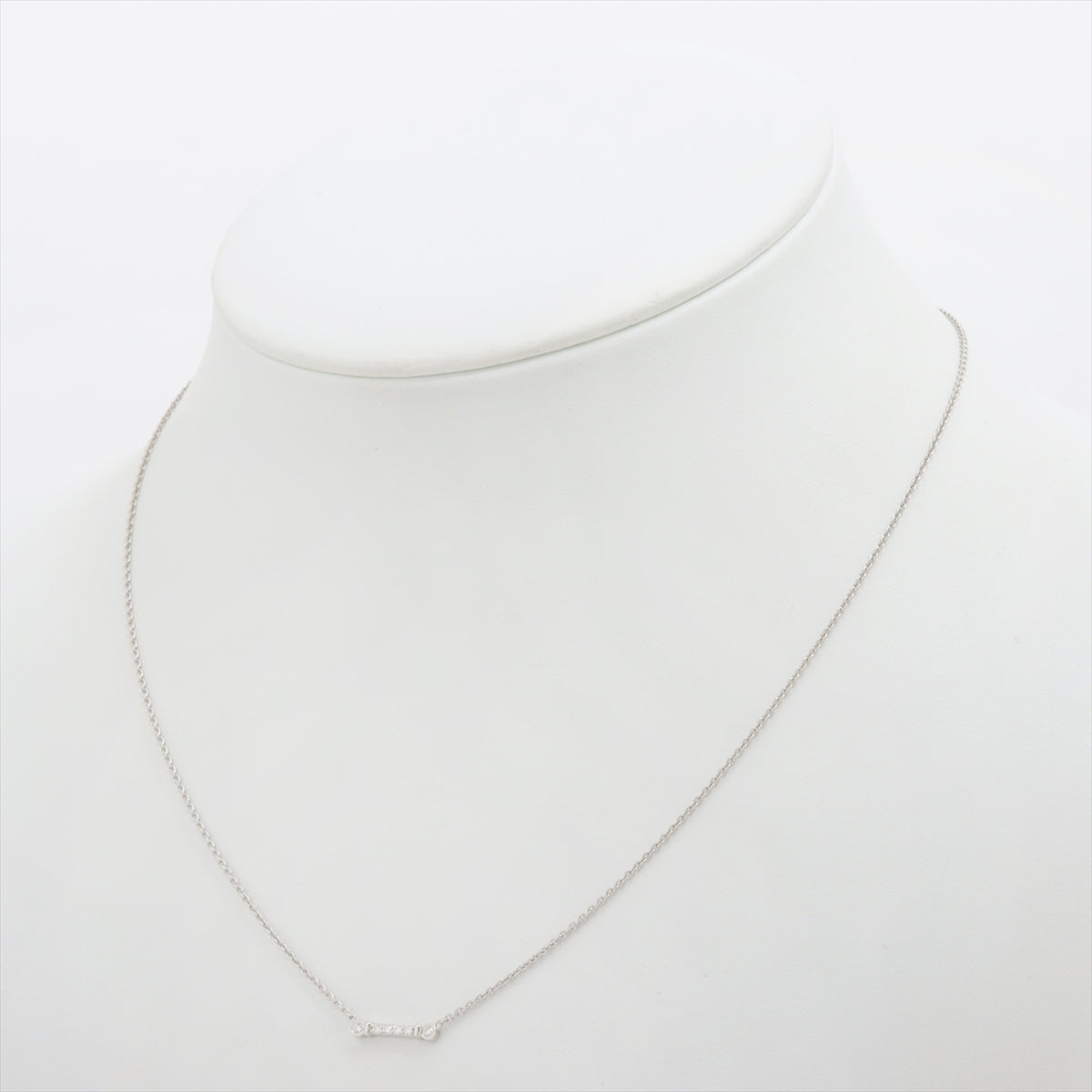 Tiffany Fleur-de-Lys stem diamond Necklace Pt950 2.7g