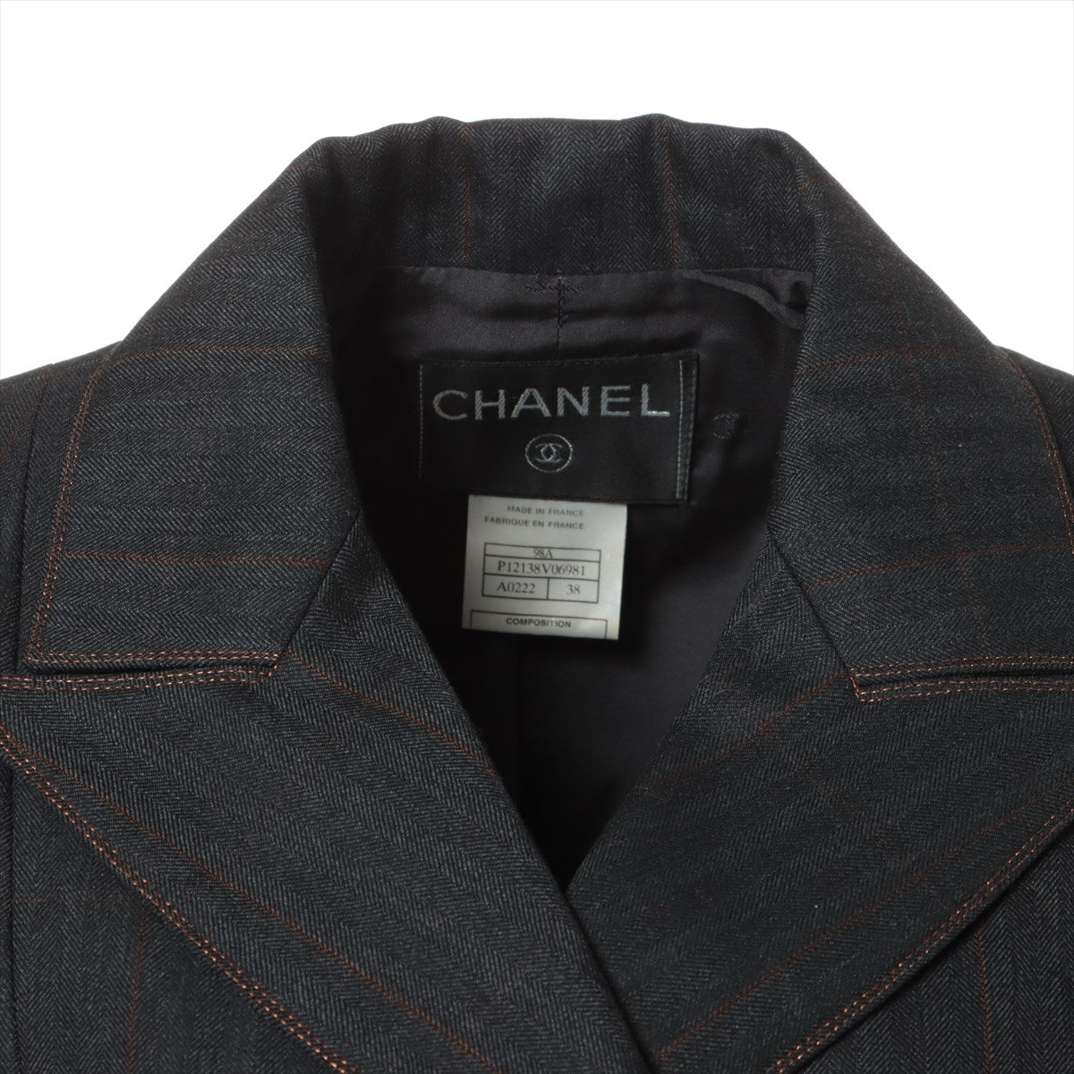 Chanel Coco Button 98A Wool Setup 38 Ladies' Black