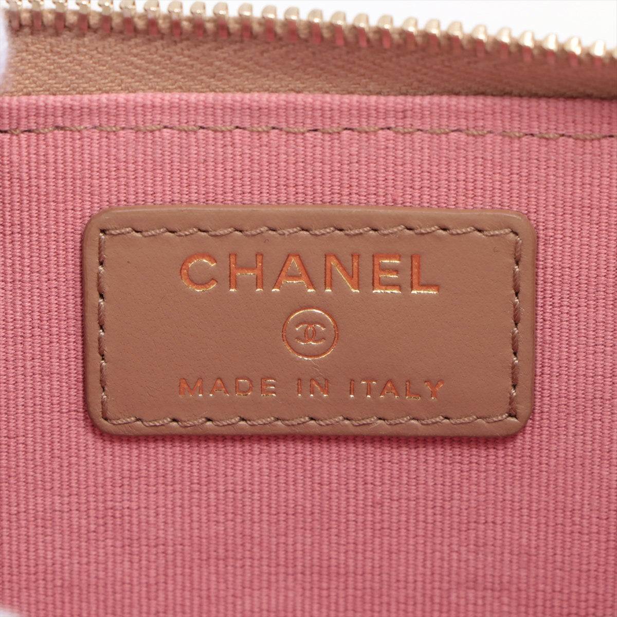 Chanel Matelasse Caviarskin Coin case Beige Gold Metal fittings random chain strap