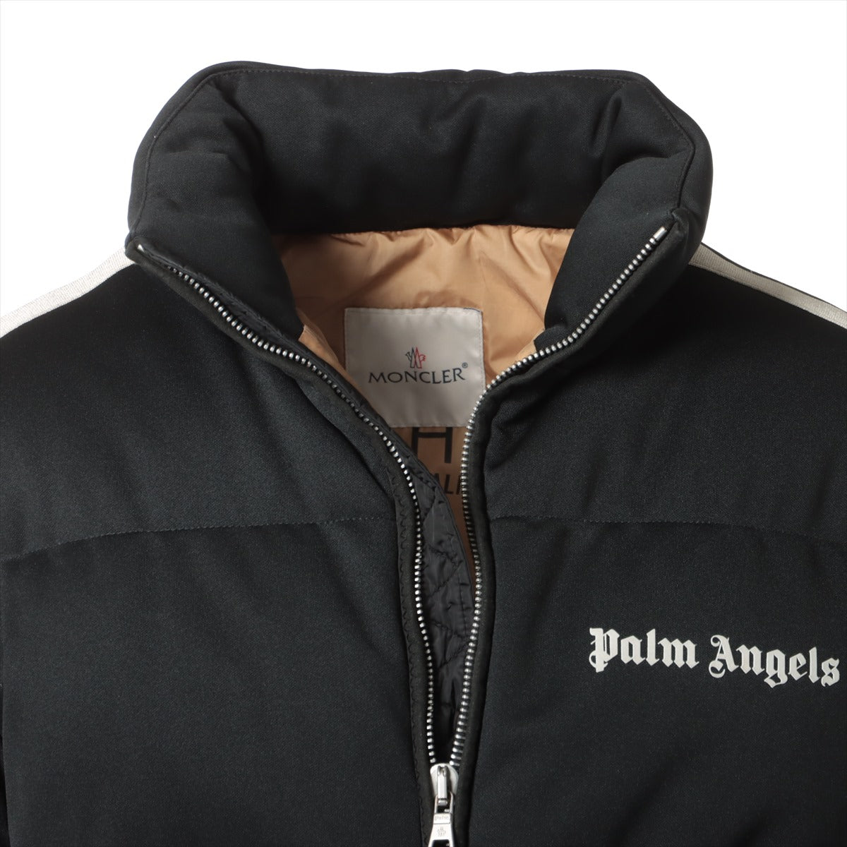 Moncler x Palm Angels RODMAN 21 years Polyester & nylon Down jacket 2 Men's black x beige