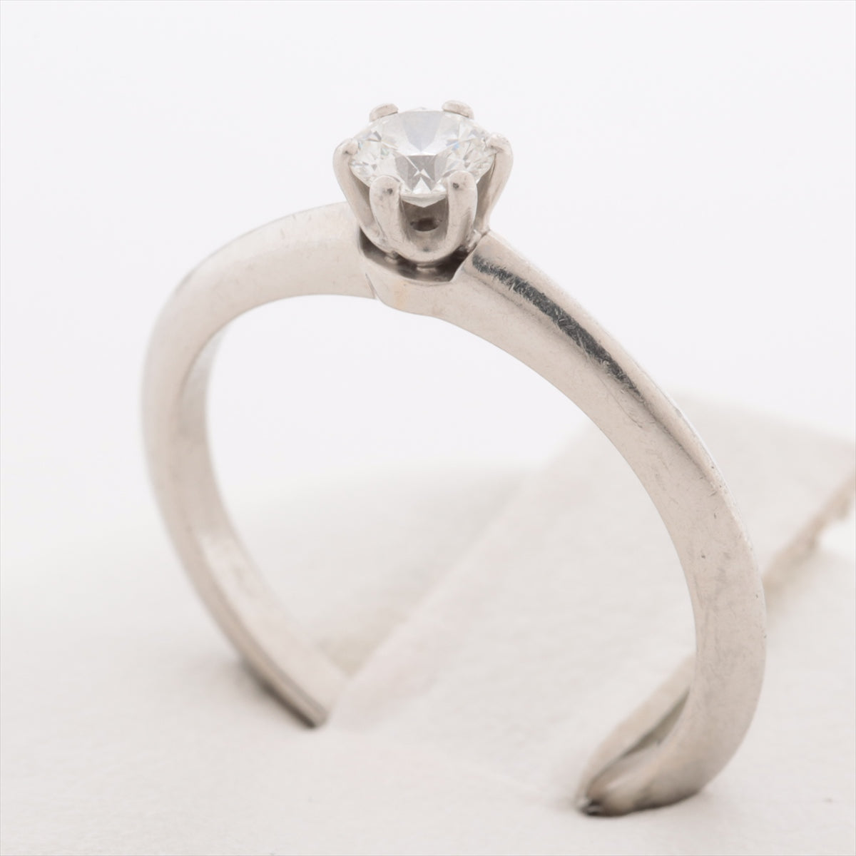 Tiffany Solitaire diamond rings Pt950 3.3g 0.21 Engraving blur Bullion scratches